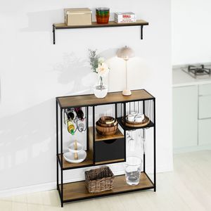 Cross-border best-selling <b>kitchen</b> storage <b>rack</b>, steel and wood combination, no drilling required, multi-layer multi-functional - Product Image 2