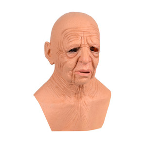 Masque de grand-mère chauve en latex pour carnaval, masque effrayant de vieil homme, masque de grand-mère aux cheveux blancs, décoration de masque d'Halloween - Product Image 6