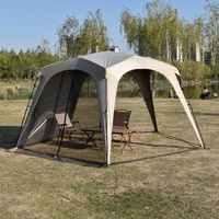 Tente de camping dôme pentagonal extra-large quatre saisons à ouverture rapide avec auvent, idéale pour l'extérieur et la protection solaire