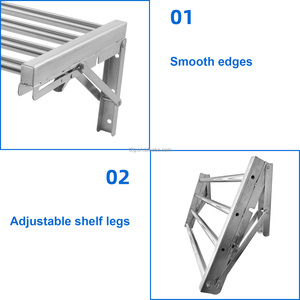 Équipement de restauration NSF, acier inoxydable commercial 201 304, modèle 1, étagère murale réglable - Product Image 2