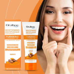 Dentifrice aux herbes, curcuma et huile de coco 100g – Élimine les taches dentaires pour adultes, usage domestique – Soin buccal pour une bouche saine - Product Image 1