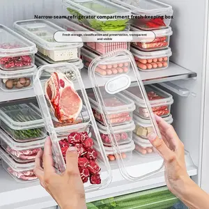 תא מקרר צר לאחסון בשר קפוא, קופסת אחסון בטוחה למקפיא, תוצרת הזרקה בדרגת מזון, עם מחיצה. - Product Image 1