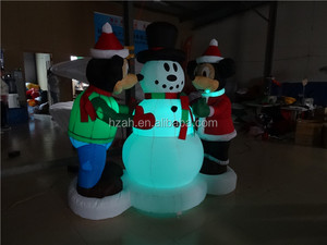 Decoración de Navidad inflable con <span class=keywords><strong>Mickey</strong></span> <span class=keywords><strong>y</strong></span> <span class=keywords><strong>Minnie</strong></span> <span class=keywords><strong>Mouse</strong></span> con muñeco de nieve - Product Image 4