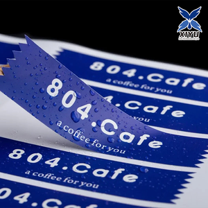 Adesivi impermeabili in PVC di forma irregolare con testo <span class=keywords><strong>bianco</strong></span> per il marchio del caffè e la decorazione della caffetteria dimensioni personalizzate - Product Image 2