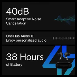 OnePlus Buds Pro Auricolari Wireless con Cancellazione del Rumore Adattiva Intelligente, 38 Ore di Autonomia, Resistenza all'Acqua IP55 per OnePlus <span class=keywords><strong>10</strong></span> Pro 10T <span class=keywords><strong>11</strong></span> - Product Image 4