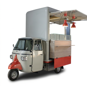 Camion de restauration mobile électrique vintage classique à 3 roues avec alimentation intégrée et espace de préparation pour service extérieur - Product Image 1
