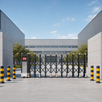 Portail coulissant télescopique en aluminium résistant aux intempéries, robuste, moderne, personnalisé, portail électrique