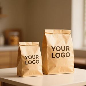 SOS Paper Bag Fast Food Paper Sandwich Bags Self-Opening Sack SOS Bag for Burgers Waffle Sandwich <b>Packaging</b> - Product Image 4