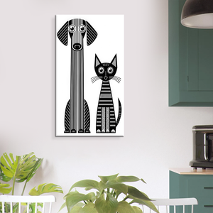 Vente en gros, toile noire d'art mural pour chien et <span class=keywords><strong>chat</strong></span>, peinture imprimée d'animaux pour décoration murale - Product Image 1