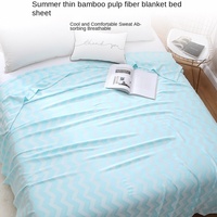Nouvelle couverture en fibre de bambou, soie glacée, rafraîchissante pour l'été, confortable pour le lit, couleur unie, style pastoral campagnard, serviette de sieste pour bébés et enfants