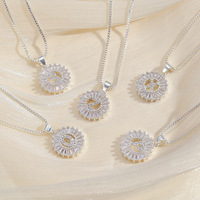 Collier initial en zircon de qualité supérieure, vente chaude, pendentif alphabet 26 lettres, bijoux de luxe légers pour femmes, directement de l'usine