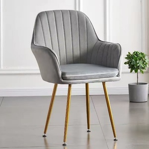 Cheap Nordic <b>Velvet</b> Fabric Modern Luxury Design Furniture Living Room <b>Chairs</b> Upholstered <b>Dining</b> <b>Chair</b> With Metal Leg Gold - Product Image 5