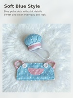 Vêtements de poupée en coton personnalisés de 10 cm et 13 cm, ensemble mignon de chapeau de chef et d'apron, accessoires de tenue de poupée de style japonais