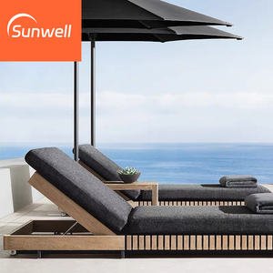 Chaise longue <span class=keywords><strong>de</strong></span> <span class=keywords><strong>jardin</strong></span> réglable en teck pour parc, cour, plage et bord <span class=keywords><strong>de</strong></span> piscine - Product Image 6