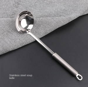 DFT55 Cuchara espumadera de cocina con mango plano y pequeña abertura, tenedor para carne y sopa, utensilio doméstico para cocinar - Product Image 3