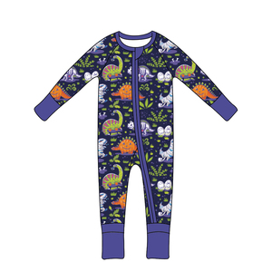 Qingli OEM personnalisé usine Spooky <span class=keywords><strong>Dino</strong></span> bébé barboteuses pour Halloween féroce et amusant dinosaures sur le thème pour petits bébés - Product Image 6
