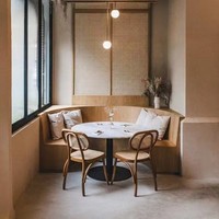Mobilier commercial pas cher carré Fast Food Shop Mobilier de cuisine Table de restaurant en marbre PLUS DESIGN