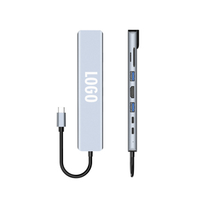 Nhôm 8 trong 1 <span class=keywords><strong>USB</strong></span> Loại C Hub Splitter Loại C để HDTV + <span class=keywords><strong>VGA</strong></span> + cổng <span class=keywords><strong>LAN</strong></span> + <span class=keywords><strong>USB</strong></span> 3.0 + SD/TF thẻ + âm thanh <span class=keywords><strong>USB</strong></span> C HUB Docking Station - Product Image 3