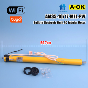 Persiana Enrollable Motorizada Digital WiFi Tuya A-OK AM35-10/17-MEL-PW, de Aluminio, Silenciosa, de Lujo, con Tubo de 35 mm, para Balcón - Product Image 1