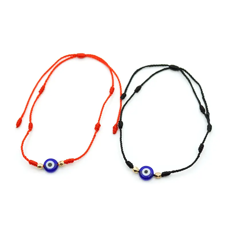 2022 Lucky Red Turkish Evil Eye Braided Bracelets Women Black Adjustable Woven String