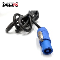 Fil d'extension d'alimentation DELIFX Stage Lighting and Effect Stuff pour connexion en série Cordon d'alimentation Blue In et White Out