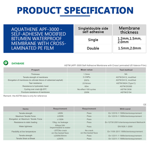 CKS 1.2mm 1.5mm 2.0mm auto-adhésif modifié hdpe bitume bitumineux haute polymère <span class=keywords><strong>membrane</strong></span> étanche - Product Image 5
