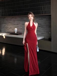 Vestido Estilo Seductor con Abertura en la Cintura - Vestido Cruzado Ajustado con Tirantes Finos - Product Image 6