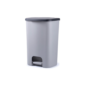 Cestino per rifiuti da 25 L in plastica grigia con apertura a pedale - Product Image 2