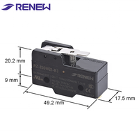 Micro-interrupteur RZ-15GW-B3 RENEW 15A avec levier en acier inoxydable SPDT pour station de recharge de véhicules électriques, interrupteur de base à bornes à vis, RoHS CE UL