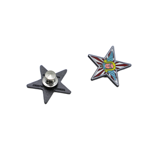 Pins metálicos al por mayor, pins de estrella, pins con patrón geométrico, pins de esmalte suave y duro, pins promocionales de marca. - Product Image 5