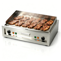 Peralatan Dapur Restoran Hotel Komersial Libermann, Kompor Pancake Listrik Meja, Teppanyaki BBQ, Panggangan Datar