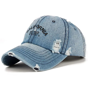 หมวกเบสบอลผ้ายีนส์สำหรับผู้ชายผู้หญิงแฟชั่นลำลองแนวสตรีท - Product Image 5