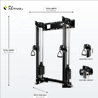 PINJIAN Rack de Squat Multifonctionnel, Cage de Musculation, Machine à Câbles Murale pour Salle de Sport et Fitness à Domicile