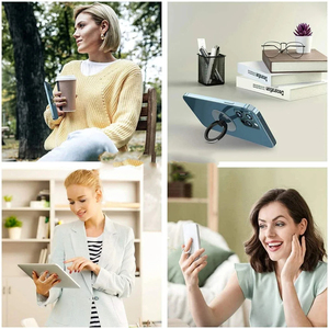 Support de bague de téléphone portable en diamant Transparent Finger Grip Clear 360 Degree Rotation Kickstand Compatible iPhones - Product Image 3