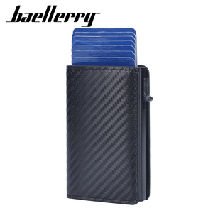 Tarjetero Baellerry para Hombre, 4 Pulgadas, Cuero PU, Múltiples Ranuras, Antirrobo, para Tarjetas de Crédito, Uso Diario - Product Image 1