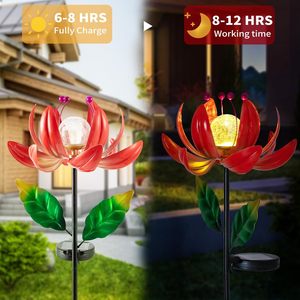 Luces LED Decoración <span class=keywords><strong>de</strong></span> patio Decoración <span class=keywords><strong>de</strong></span> jardín al aire libre Molino <span class=keywords><strong>de</strong></span> viento <span class=keywords><strong>de</strong></span> loto <span class=keywords><strong>solar</strong></span> Escultura <span class=keywords><strong>de</strong></span> flores impermeable Patio Regalos Spinner <span class=keywords><strong>de</strong></span> viento - Product Image 2