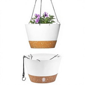 Jardinières suspendues de 8 pouces et 10 pouces pour plantes d'intérieur et d'extérieur, lot de 2, <span class=keywords><strong>pot</strong></span> <span class=keywords><strong>suspendu</strong></span> auto-arrosant - Product Image 4