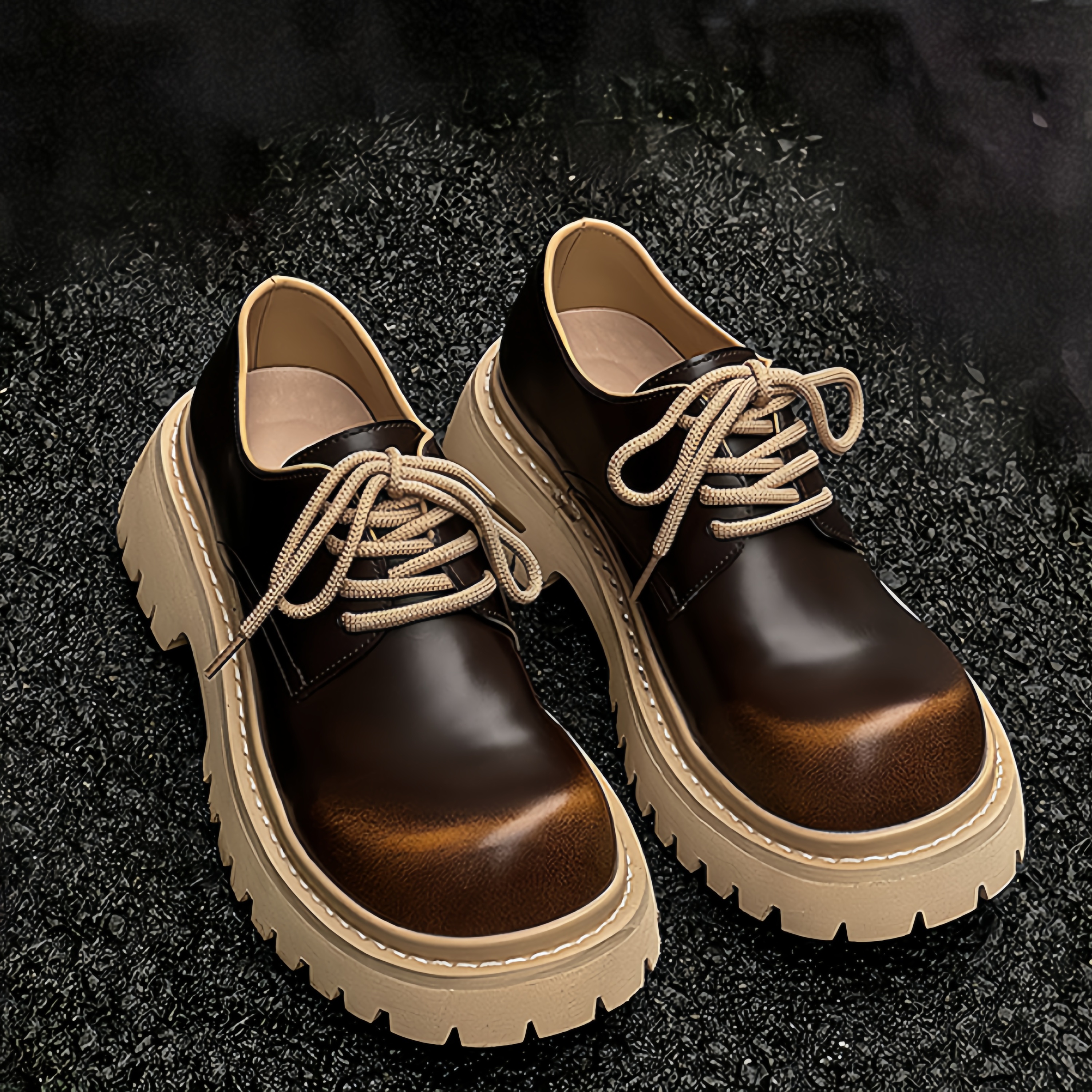 2025 New Mickey Head Derby Shoes British Retro Platform Shoes