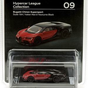 Bugatti Chiron Supersport, Modelo a Escala 1:64, Rojo Italiano y Negro Nocturno, Colección Hypercar League - Product Image 1