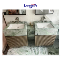 Marbre serpentin chinois élégant shangri-la jade vert marbre naturel poli hôtel comptoir intérieur dosseret