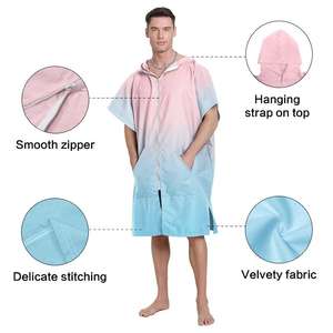 Albornoz de Secado Rápido con Capucha y Cremallera, Unisex, Estilo Capa de Surf, Multifuncional, con Opción de Impresión de Logotipo, Novedad 2026 - Product Image 5