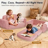 Komfortables Modernes Wohnzimmer Einzel-Sofa-Set für Kinder Extra Breites 2-in-1 Umwandelbares Kleinkind-Sofa Weicher Schaumstoff Cord