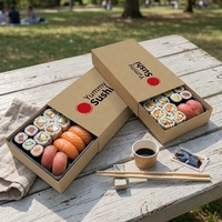 Boîtes à sushi en papier personnalisées, emballages alimentaires en papier kraft, boîtes à sushi à emporter de style japonais