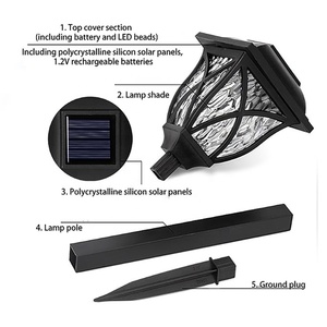 Đèn năng lượng mặt trời cho vườn nhà dẫn trang trí ngoài trời đèn đường không thấm nước Đèn năng lượng mặt trời ánh Sáng Bộ - Product Image 3