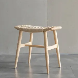 YIPJ bangku tanpa punggung, kreatif Nordic rotan padat kayu rumah tangga