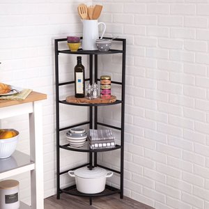 Thiết kế mới 3 lớp có thể gập lại góc kệ bếp Giá gấp lưu trữ góc kệ - Product Image 6