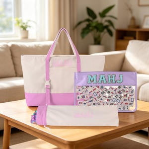 Bolsa Personalizada <span class=keywords><strong>para</strong></span> Fichas de Mahjong, Bolsa de Gran Capacidad <span class=keywords><strong>para</strong></span> Tapetes y Tubos de Mahjong - Product Image 3