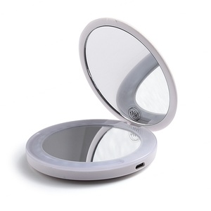 Espejo Cosmético de Escritorio, Espejo de Maquillaje Compacto de Bolsillo con Luz LED Recargable para Viaje - Product Image 3