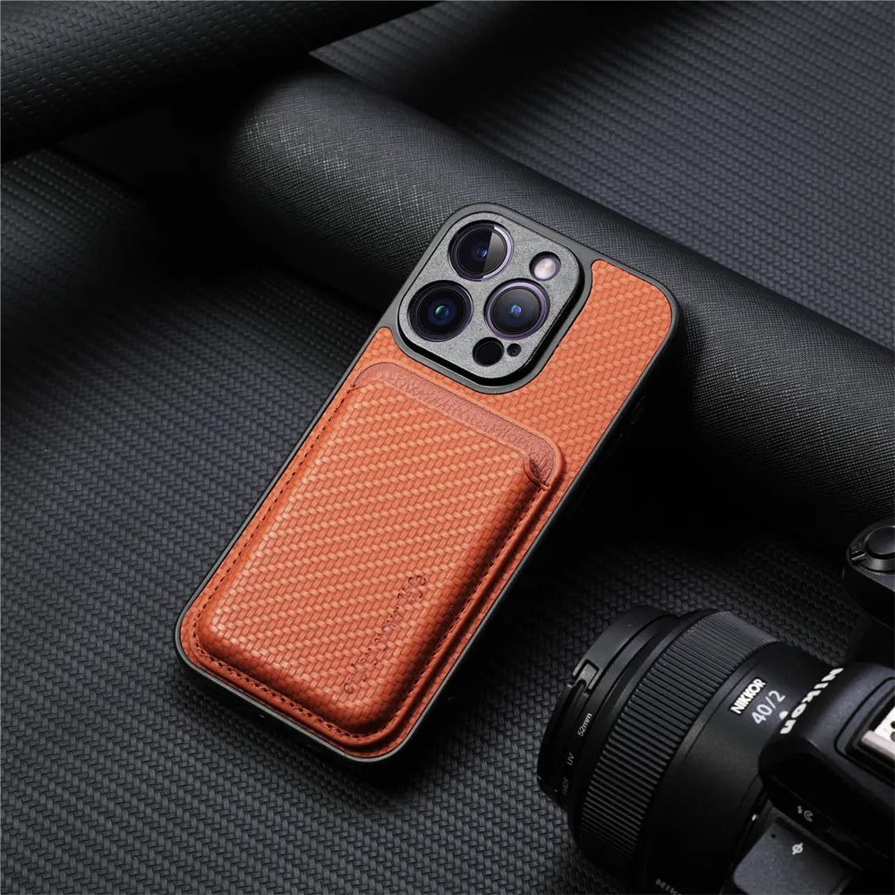 For Iphone 11 12 13 14 Pro Max Cover Protective Tpu Leather Cell Mobile Smartphone Carbon Fiber Magsafe Phone Case