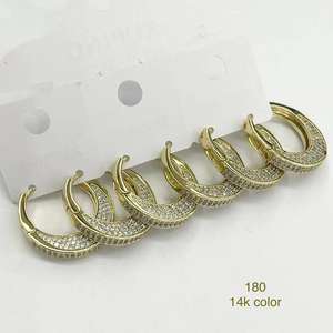 Xuping-pendientes de diamante chapado en oro de 18K para mujer, aretes, aros, moda diaria, fábrica, venta al por mayor, 1113 - Product Image 6